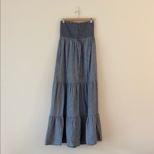 Anthropologie Long Strapless Maxi Dress